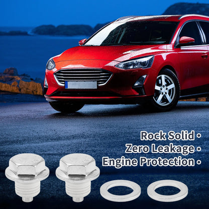 Set of 2 M14x1.5 Aluminum Oil Drain Plug with Gasket for Car