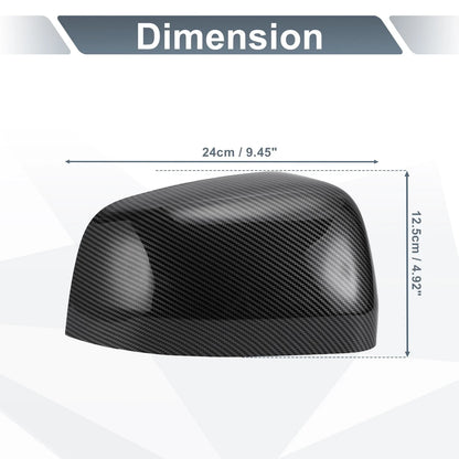 Rearview Mirror Cover Cap Set 2 x Black Carbon Fiber for Jeep Grand Cherokee