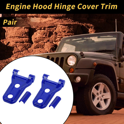 1 Pair Engine Hood Hinge Cover for Jeep Wrangler JL JLU (2018–2024) Deep Blue