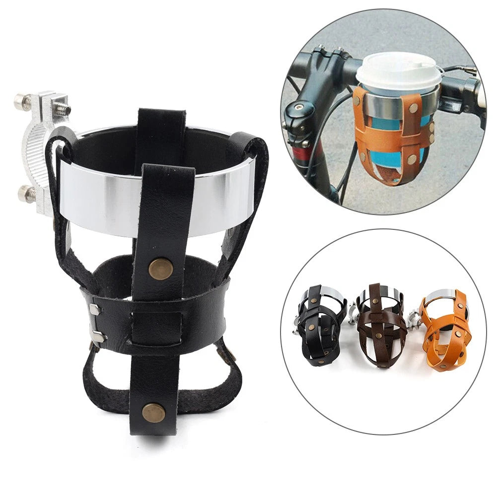 Universal Motorcycle Handlebar Cup Holder Chrome Drink Basket for Chopper