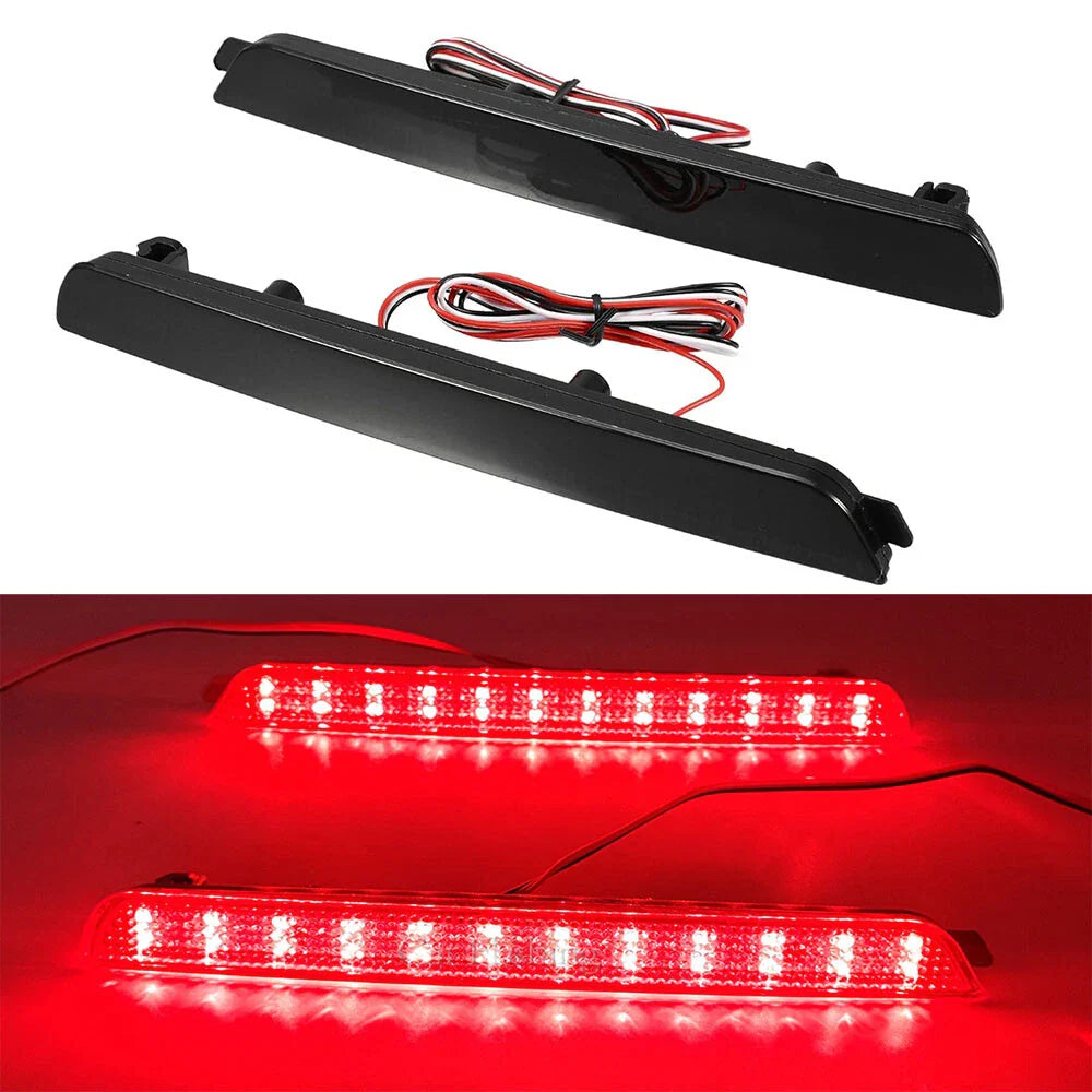Smoke Lens Red LED Rear Bumper Reflector Brake Lights for Mazda 3 (2004-2013)