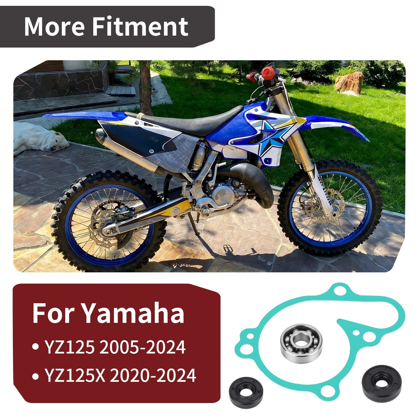 Water Pump Bearing Seal Gasket Kit for Yamaha YZ125X YZ125 (2005–2024)