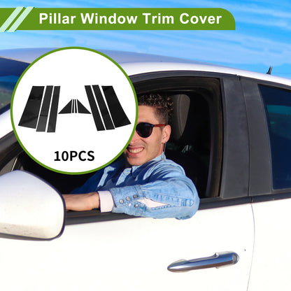 10X Door Pillar Window Trim for Dodge Grand Caravan (2008–2016) Black