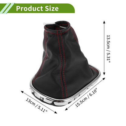 Manual Gear Shift Boot Cover for Chevrolet Cruze (2008–2012) Black Red Stitches