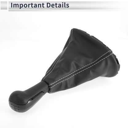 5 Speed Shift Knob with Boot Cover for Chevrolet Spark (2011–2015) Faux Leather