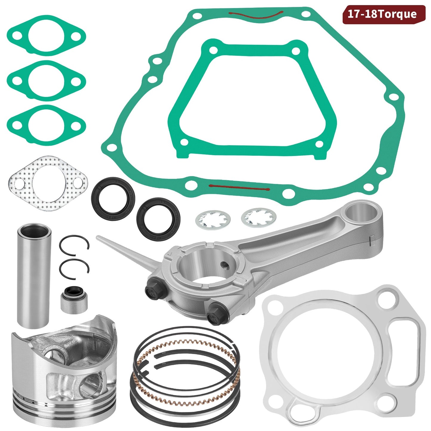 Piston Gasket Rebuild Kit for Yamaha Golf Cart G16-G20 (301CC)