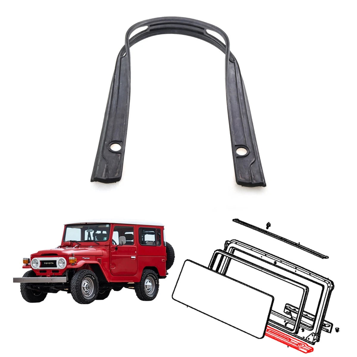 Windshield Spacer for Toyota Land Cruiser BJ42 BJ45 BJ46 FJ45 HJ47 (1975–1984)