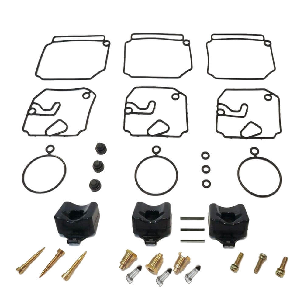 3-Pack Carburetor Rebuild Kit for Yamaha Outboard 2-Stroke (1989–2009)