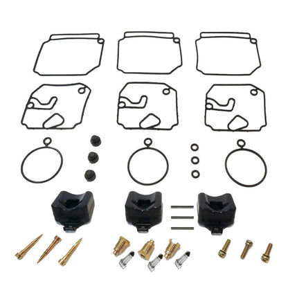 3-Pack Carburetor Rebuild Kit for Yamaha Outboard 2-Stroke (1989–2009)