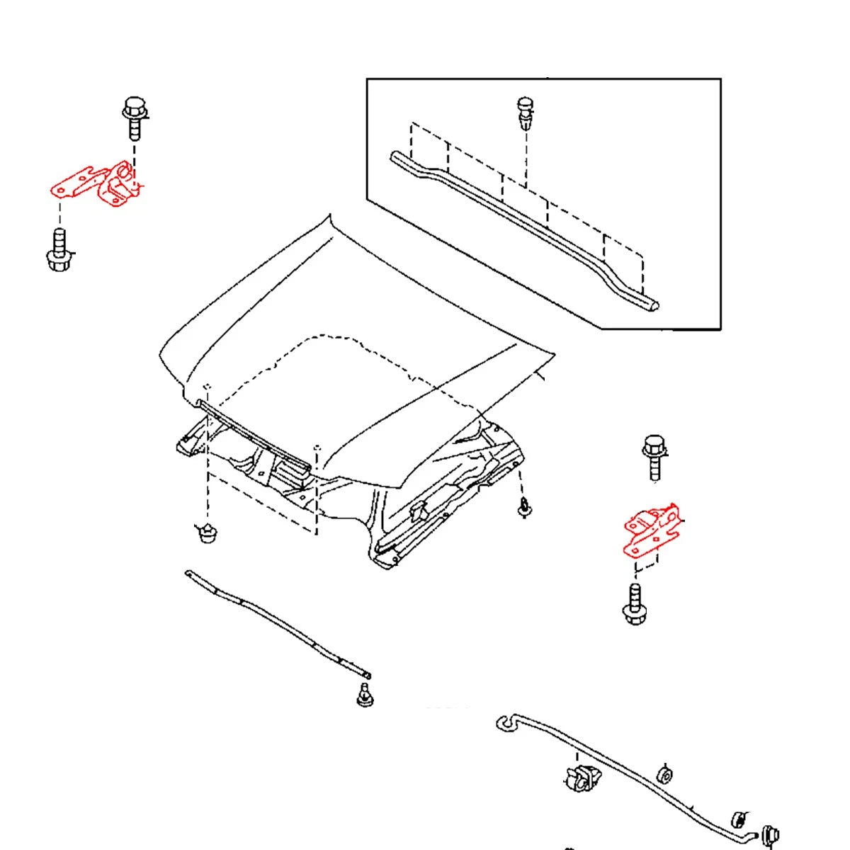 Hood Hinges for Mazda B Series Bravo B2200 B2500 B2600 BT-50 (2002–2006)