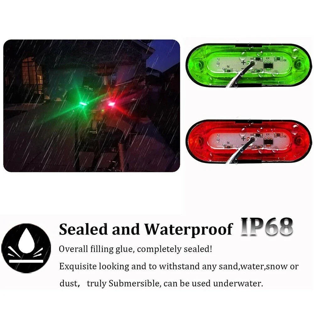 Boat Navigation Lights 12V 24V Waterproof LED Marine Utility Lights 4 Pack
