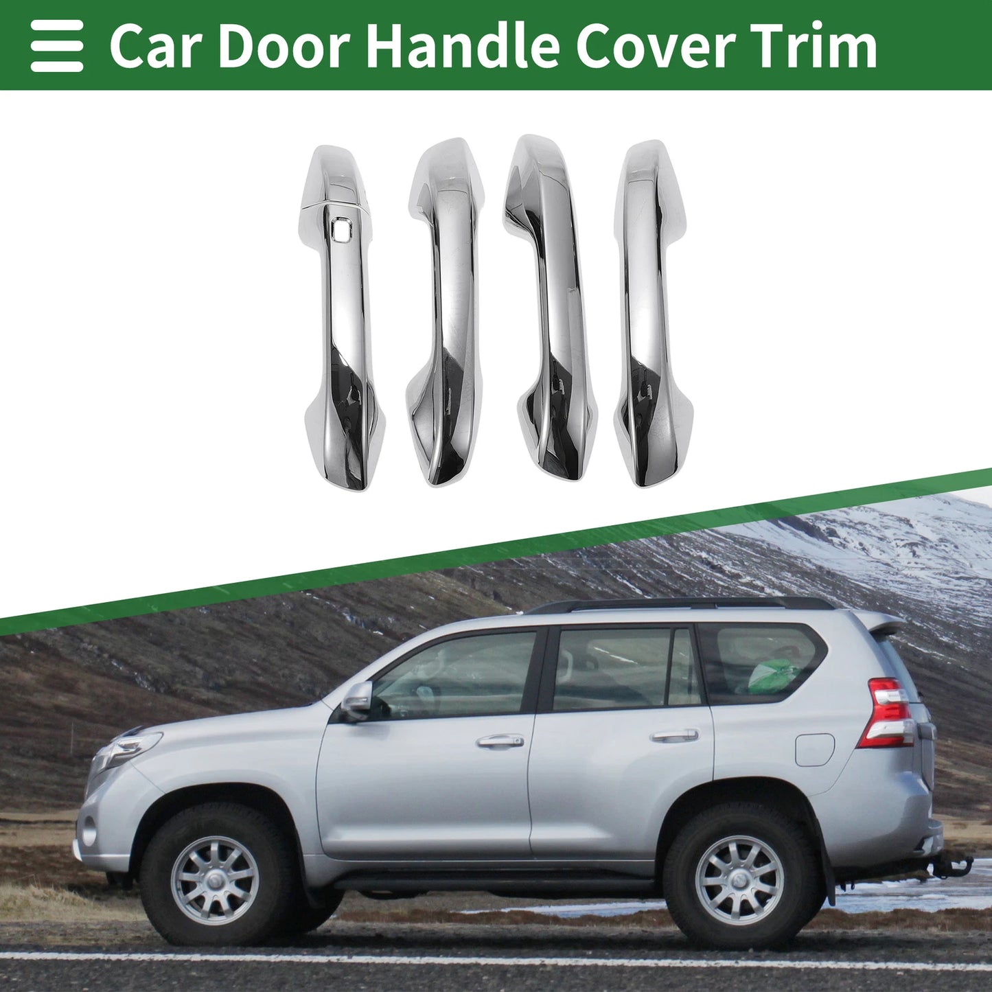Car Door Handle Cover Trim for KIA Seltos (2019–2023) Silver Tone
