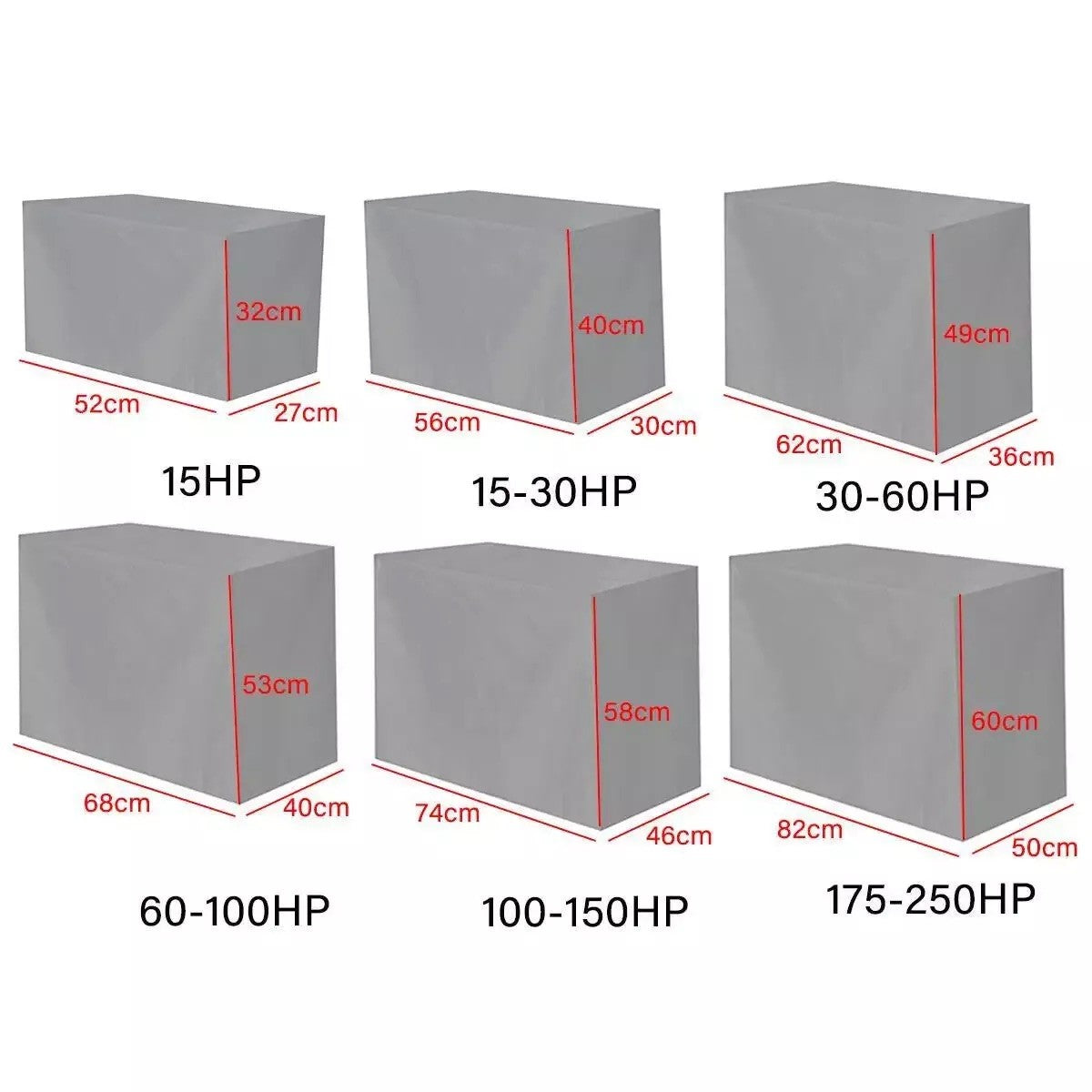 Heavy-Duty Waterproof Outboard Motor Cover for 30-60 HP (Universal)