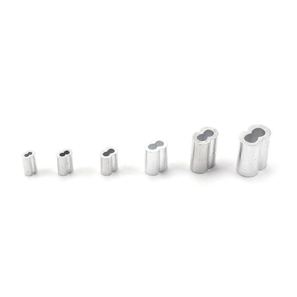 195Pcs M2/3/4/5 Thimble & 6-Size Aluminum Crimping Loop Sleeves