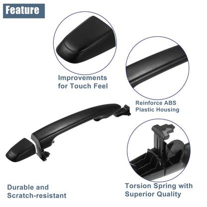 Rear Exterior Door Handle for Toyota Sienna (2004–2010) Black