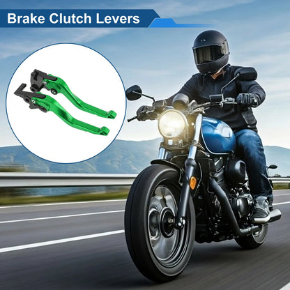 Adjustable Short Brake Clutch Levers 1 Pair for Kawasaki KLX 300 (2021–2025) Green