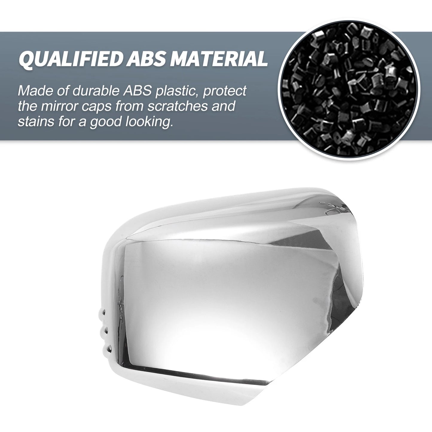 Pair Chrome Plated Rearview Mirror Cover Overlay for Mitsubishi Triton L200 (2006–2023)