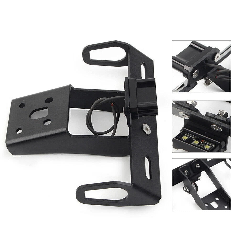 Rear License Plate Holder with LED for Kawasaki ZX-10R Ninja 636 ZX-6R (2004–2023)