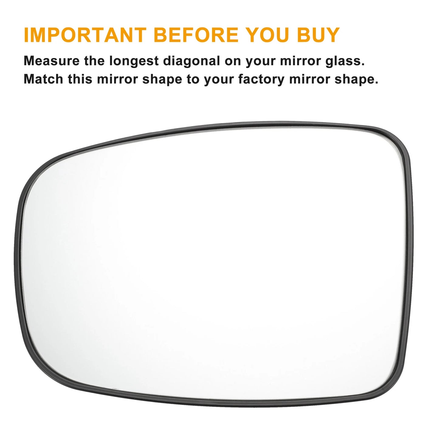 Heated Left Side White Mirror Glass for Hyundai I10 (2007–2010)