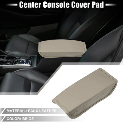 Car Center Console Cover Pad for Hyundai Tucson (2022-2023) Faux Leather Beige