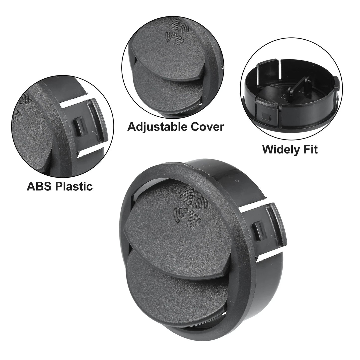 71mm Round Black AC Air Condition Vent Outlet for RV Bus Boat Yacht (N/A)