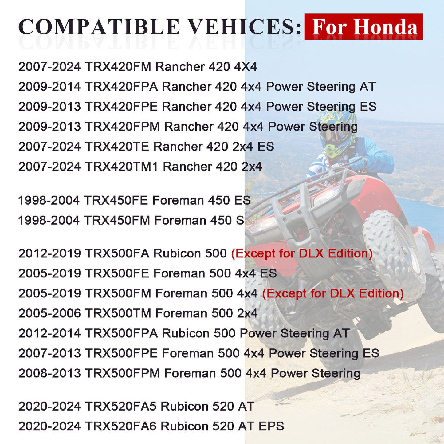 Set of 4 Wheel Center Caps for Honda FourTrax 300 (1988–2000)