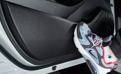 Carbon Fiber Leather Door Anti Kick Pad Panel Trim for Jeep Compass (2017–2021)