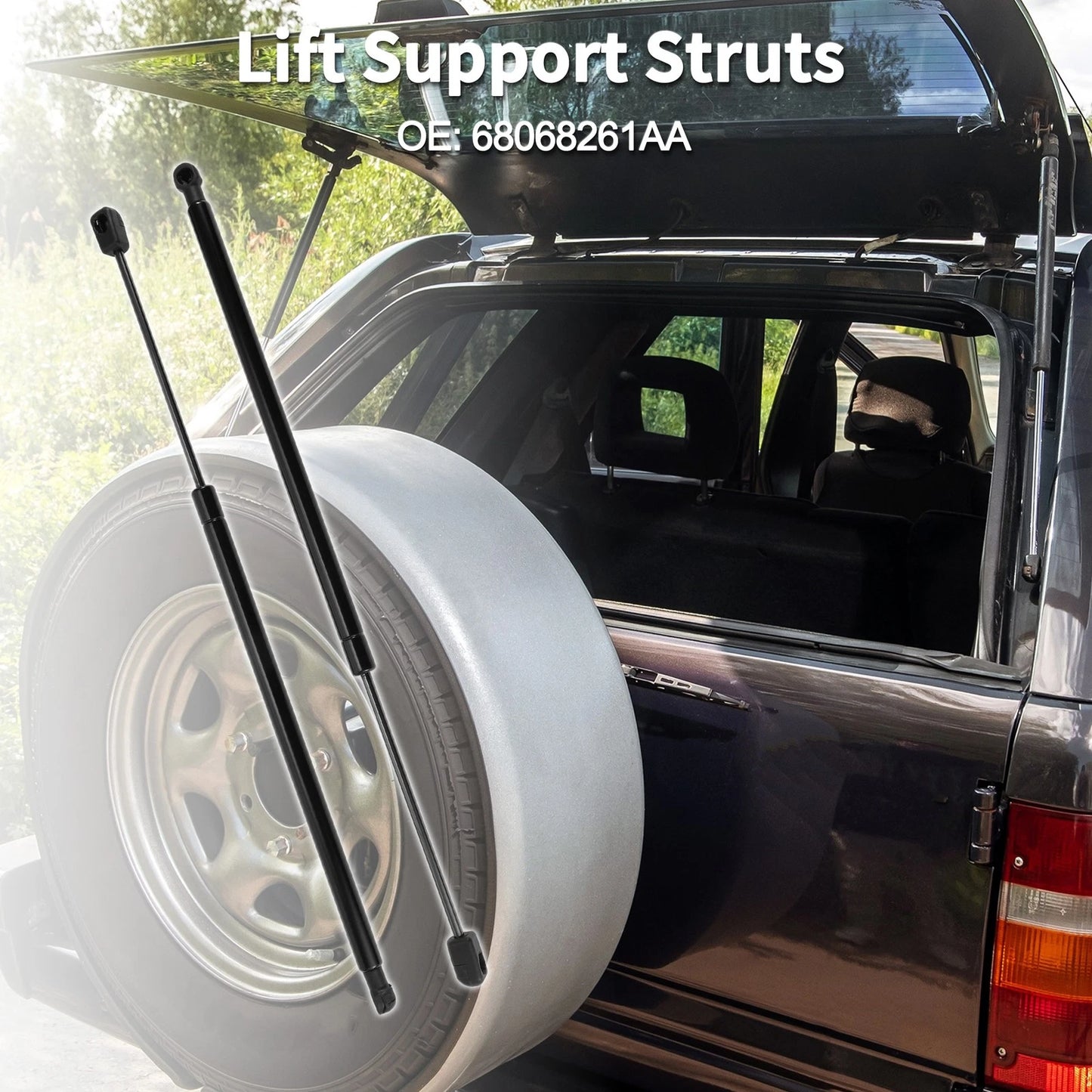 Set of 2 Rear Window Glass Lift Supports Struts No. 68068261AA for Jeep Wrangler (2011–2017)