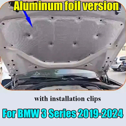 Front Hood Heat Shield Insulation Pad Liner Cover for BMW 3 Series (2019–2024)