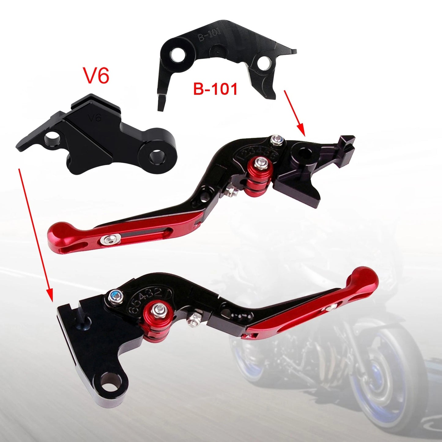 Adjustable Brake Clutch Levers for Yamaha XSR900 MT-09 (2024–2025) Red