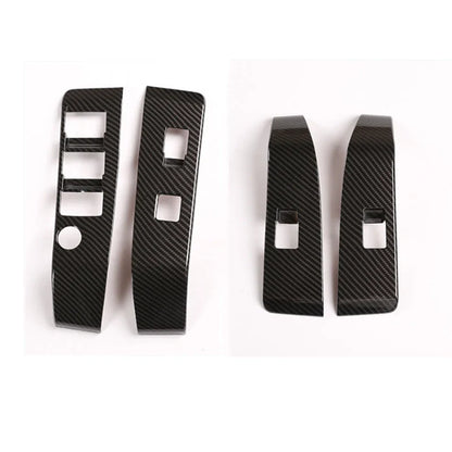 4x Carbon Fiber Inner Window Switch Panel Cover Trim for Toyota Tacoma (2016–2023)