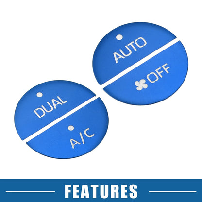 Set of 4 AC Switch Knob Cover Trim for Toyota RAV4 (2019–2022) Aluminum Blue
