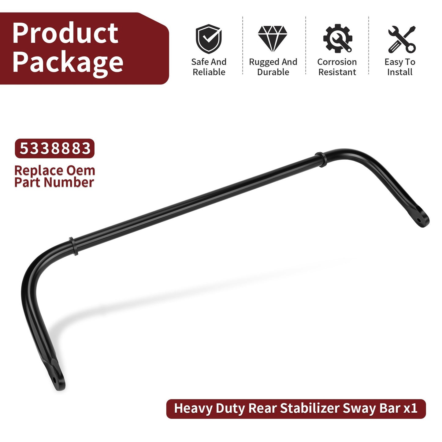 Heavy Duty Rear Stabilizer Sway Bar for Polaris RZR XP 1000 (2015–2024)