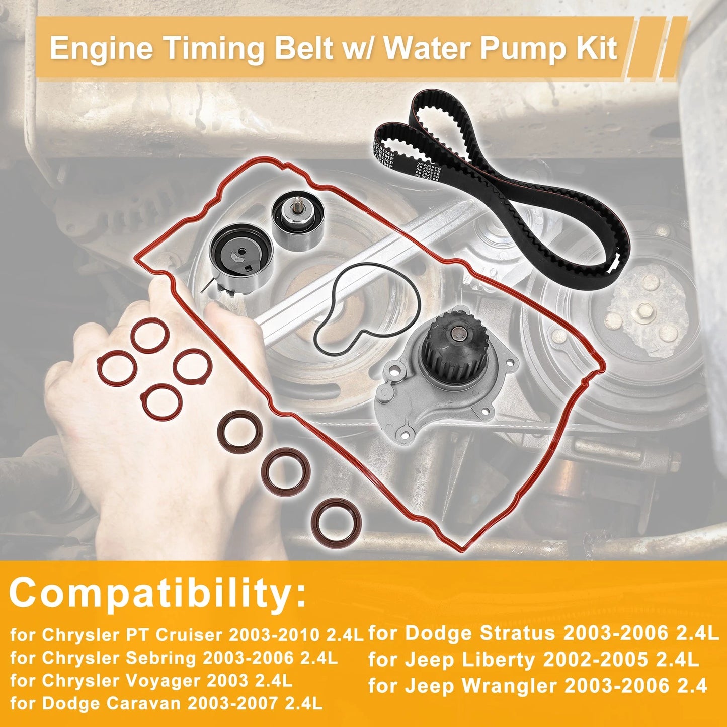 Timing Belt Water Pump Kit for Chrysler PT Cruiser (2003–2010) No.TCK265/TCK265P