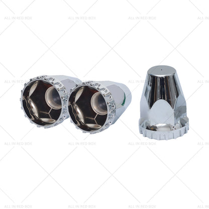 33mm Chrome Nut Covers for Kenworth Freightliner Western Star (20-20)