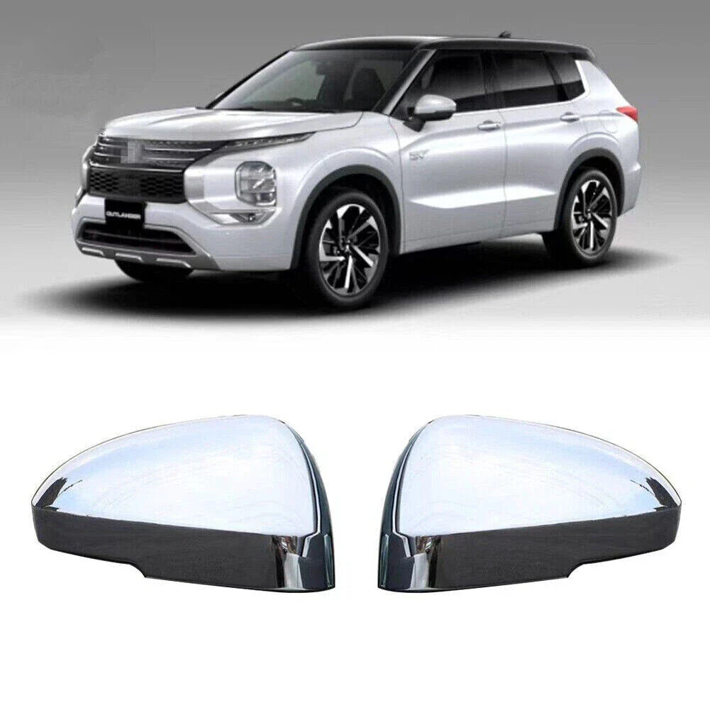 Side Rearview Mirror Covers Caps Chrome 2 x for Mitsubishi Outlander (2022–2023)