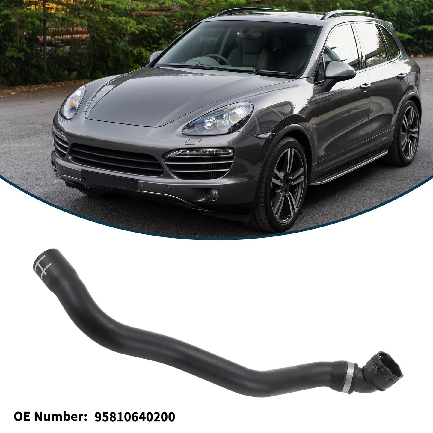 Radiator Hose for Porsche Cayenne 4.8L (2011–2018) No. 95810640200 Rubber