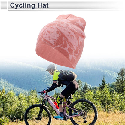 Cycling Hat for Universal Fit (1 Pc) - Warm Comfortable Light Pink Eye Pattern
