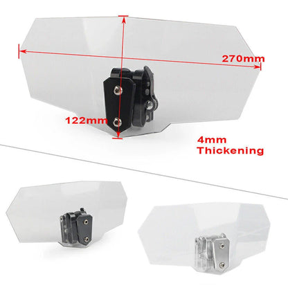 Clear Adjustable Windshield Extension Spoiler Deflector for Universal (N/A)