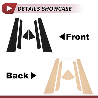 6 Pcs Door Pillar Window Trim for Audi A6/S6/RS6 (2005–2011) Black