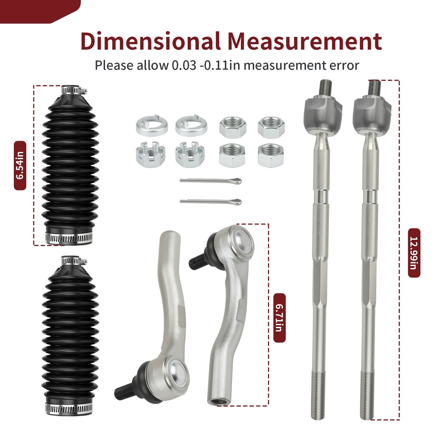 2X Tie Rod Ends Kit with Boot for Honda Pioneer 1000 (2016–2021)
