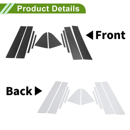 10 x Pillar Window Trim for Chevy Cruze (2011-2015) Carbon Fiber Black