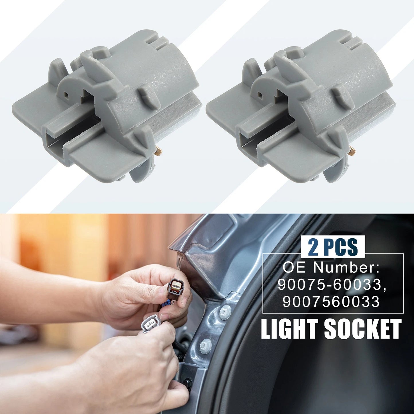 2X Tail Brake Light Bulb Socket Holder 90075-60033 for Toyota 4Runner (2010–2013)