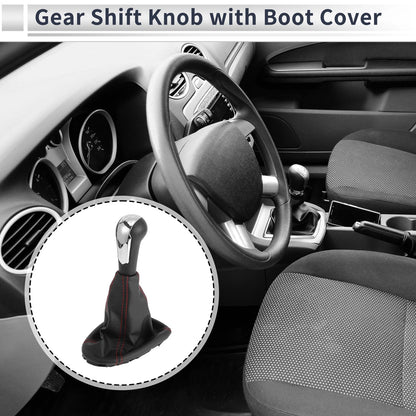 5 Speed Gear Shift Knob with Cover for Chevrolet Spark (2011–2015) Faux Leather