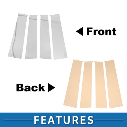 Set of 4 Door Pillar Window Trim for Toyota Tundra (2022–2023) Chrome