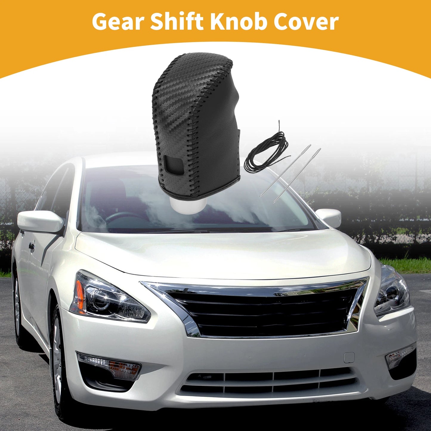 Gear Shift Knob Cover for Nissan Altima (2019–2024) Black Carbon Fiber