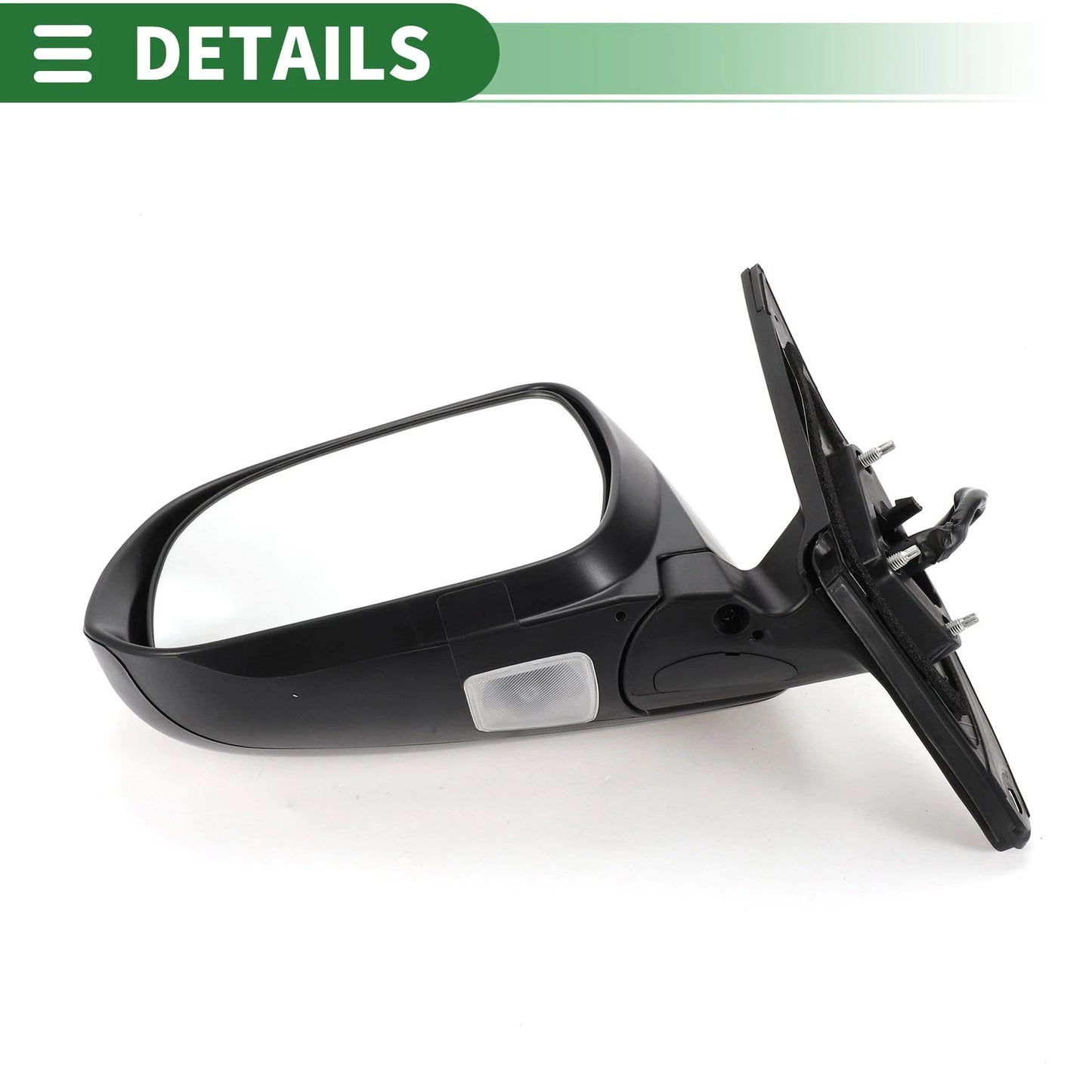 Left Side Door Mirror for Toyota Highlander (2008–2013) Manual Folding Gloss Black