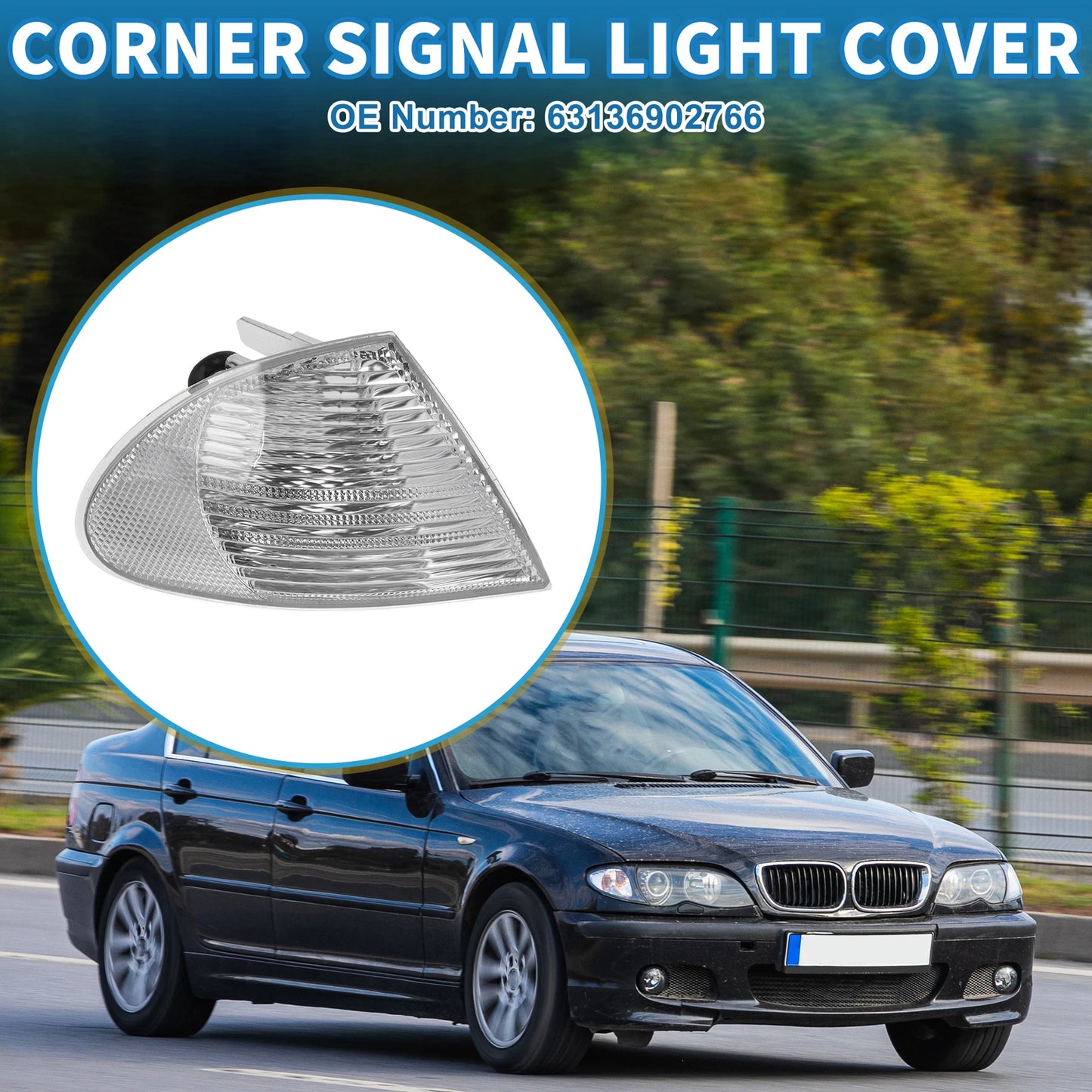 1 Pc Right Corner Signal Light Cover for BMW 3 Series (1999–2001) No. 63136902766