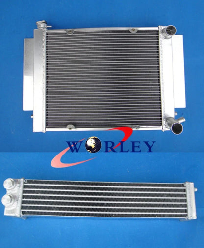 Aluminum Radiator & Oil Cooler for Mazda RX2 RX3 RX4 RX5 RX7 (1970-1985)