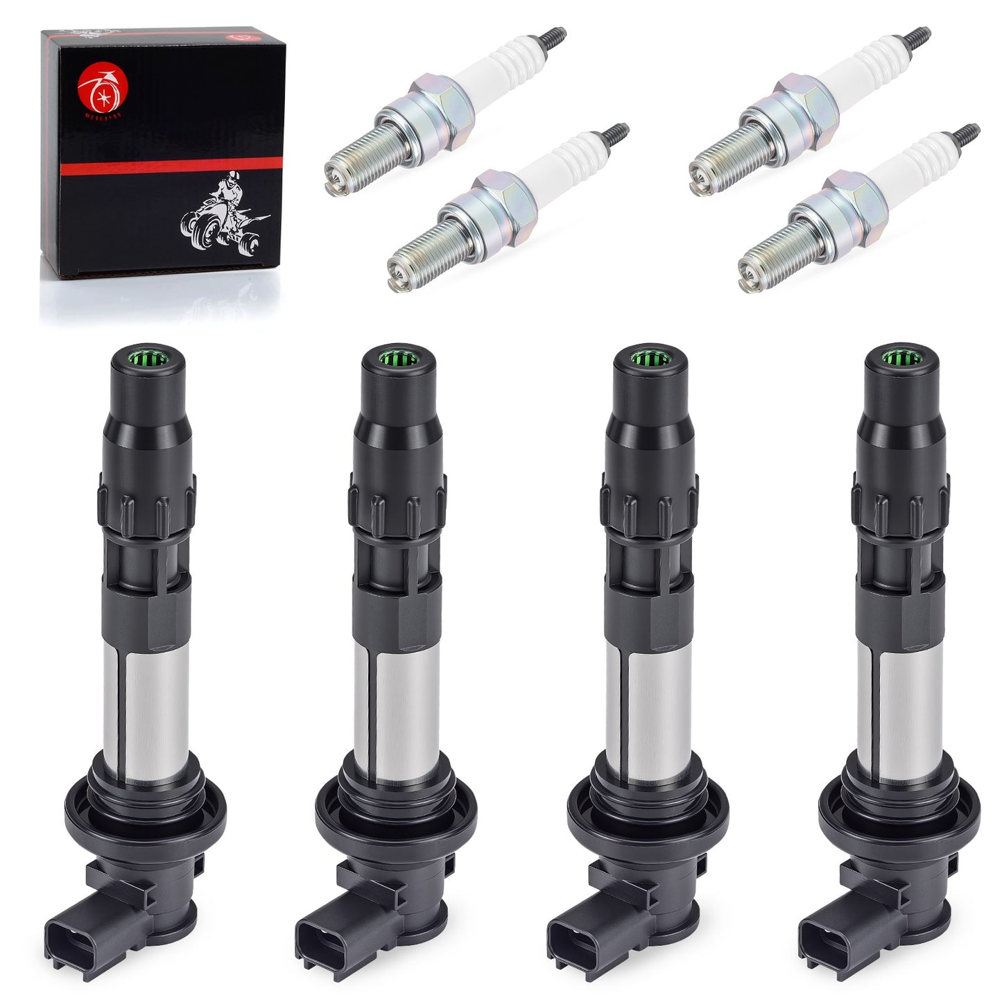 Set of 4 Ignition Coils & Iridium Spark Plugs for Suzuki GSX-R750 (2008–2023)